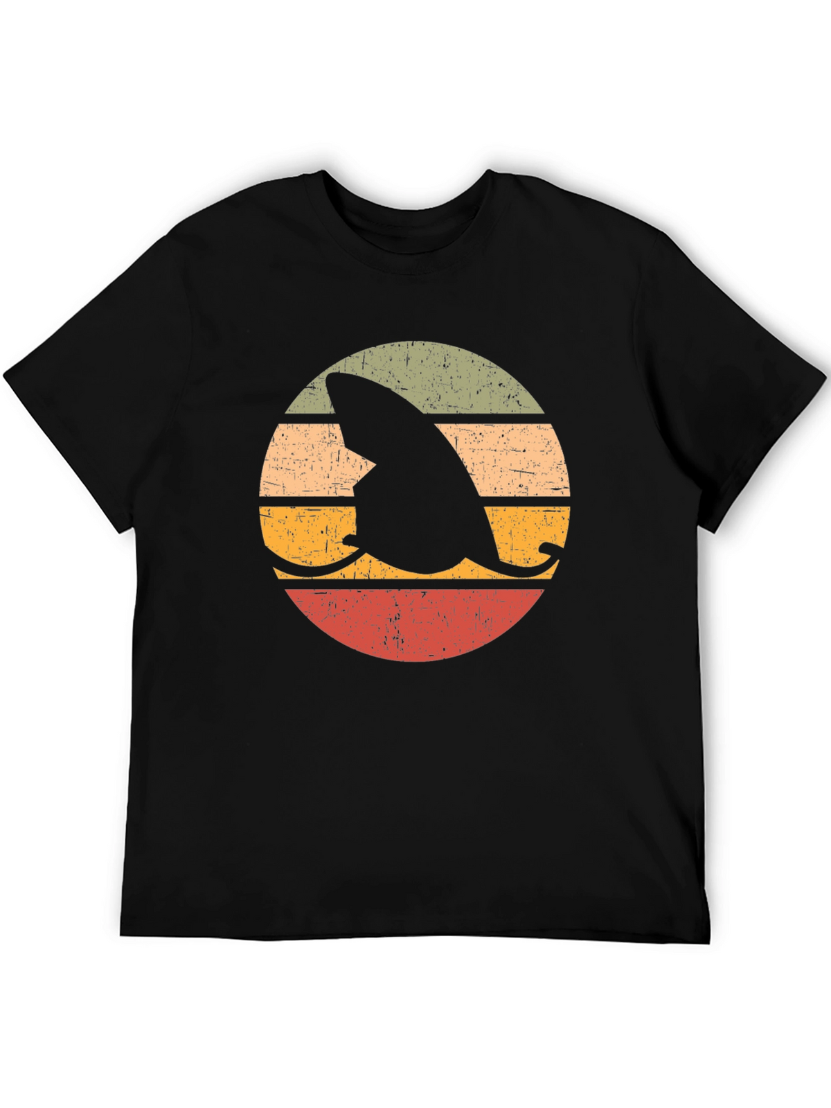 Retro Shark Fin Surfboard Graphic T-Shirt