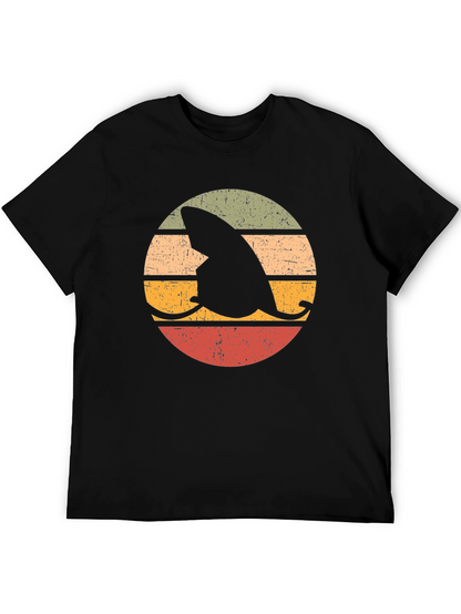 Retro Shark Fin Surfboard Graphic T-Shirt