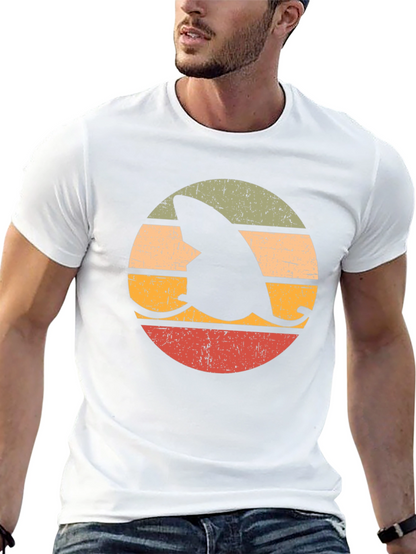 Retro Shark Fin Surfboard Graphic T-Shirt