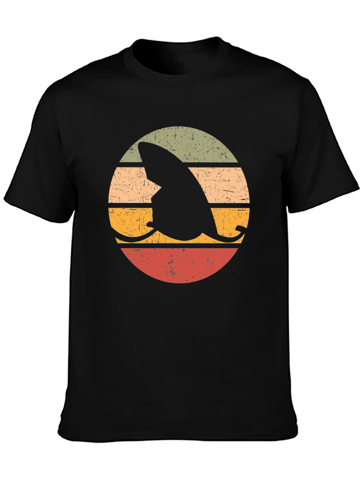 Retro Shark Fin Surfboard Graphic T-Shirt