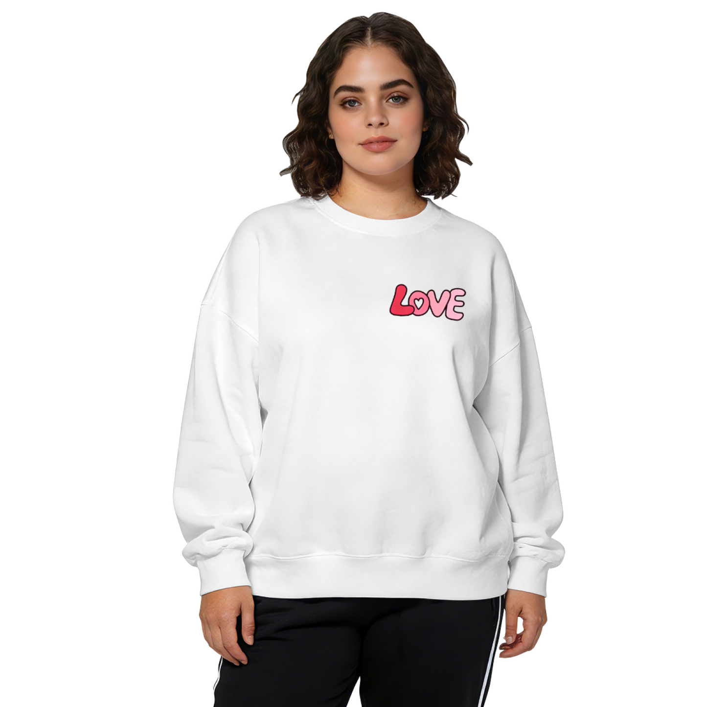 Mini Chest?Print LOVE Simple Crewneck Sweatshirt