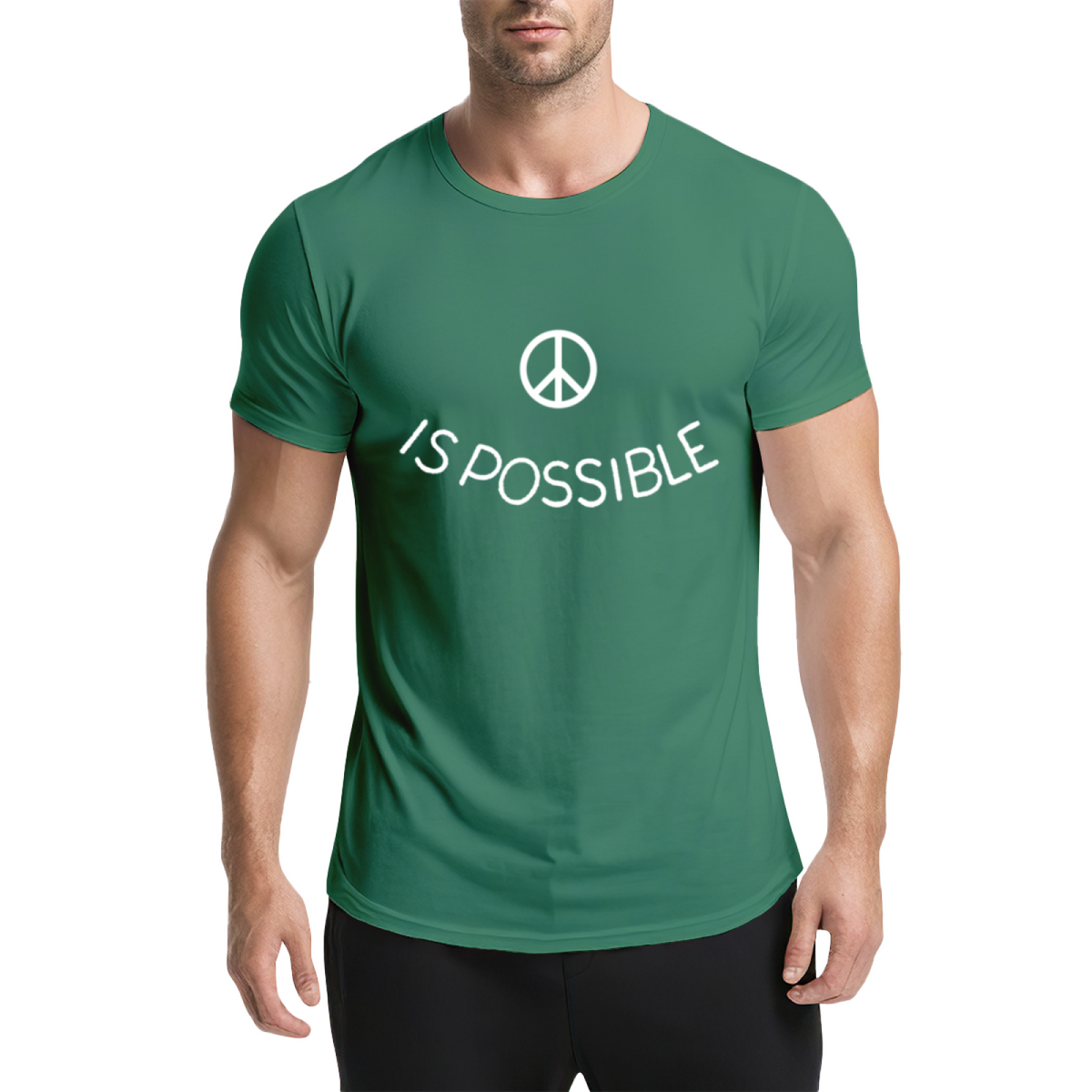 Peace Is Possible Minimal Peace Symbol Light Blue T-Shirt