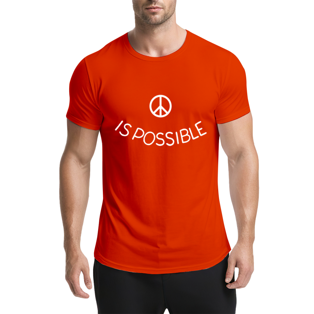 Peace Is Possible Minimal Peace Symbol Light Blue T-Shirt