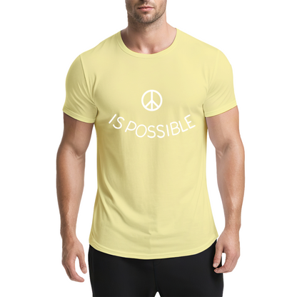 Peace Is Possible Minimal Peace Symbol Light Blue T-Shirt