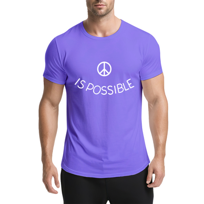 Peace Is Possible Minimal Peace Symbol Light Blue T-Shirt