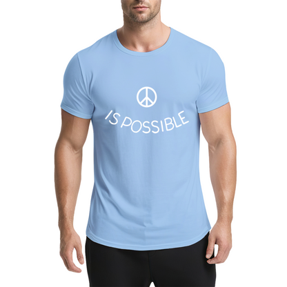 Peace Is Possible Minimal Peace Symbol Light Blue T-Shirt