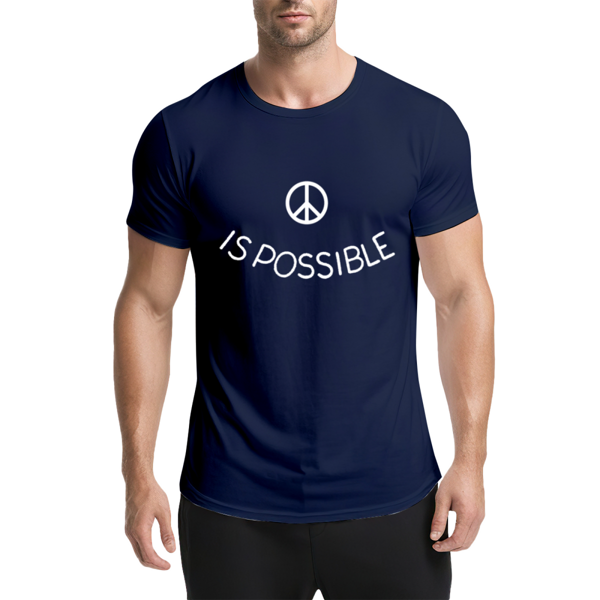 Peace Is Possible Minimal Peace Symbol Light Blue T-Shirt