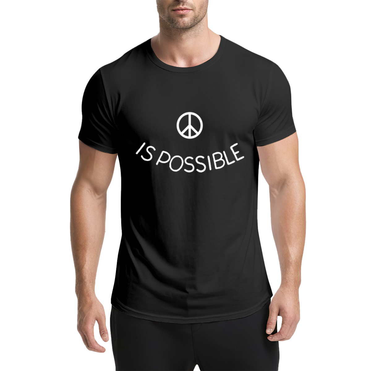 Peace Is Possible Minimal Peace Symbol Light Blue T-Shirt