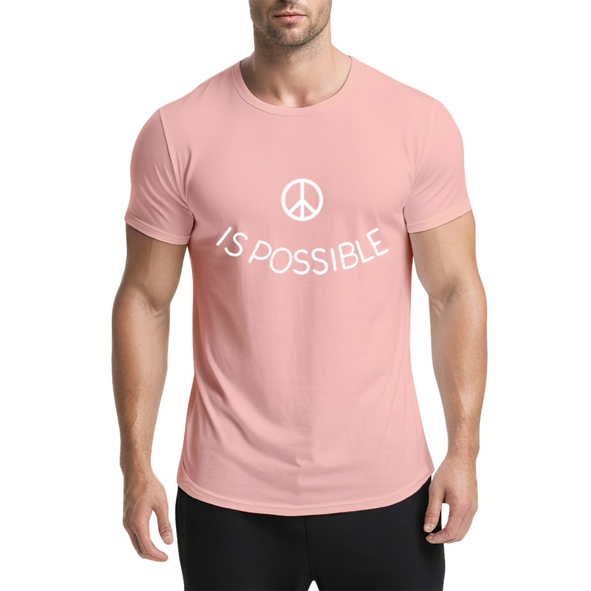 Peace Is Possible Minimal Peace Symbol Light Blue T-Shirt