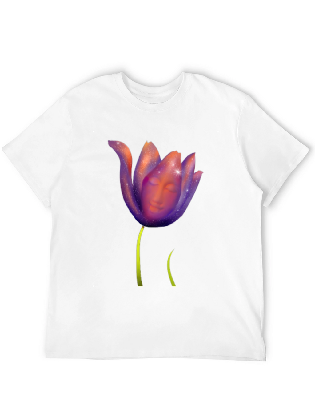 Mystic Bloom T-Shirt: Face in Floral Design