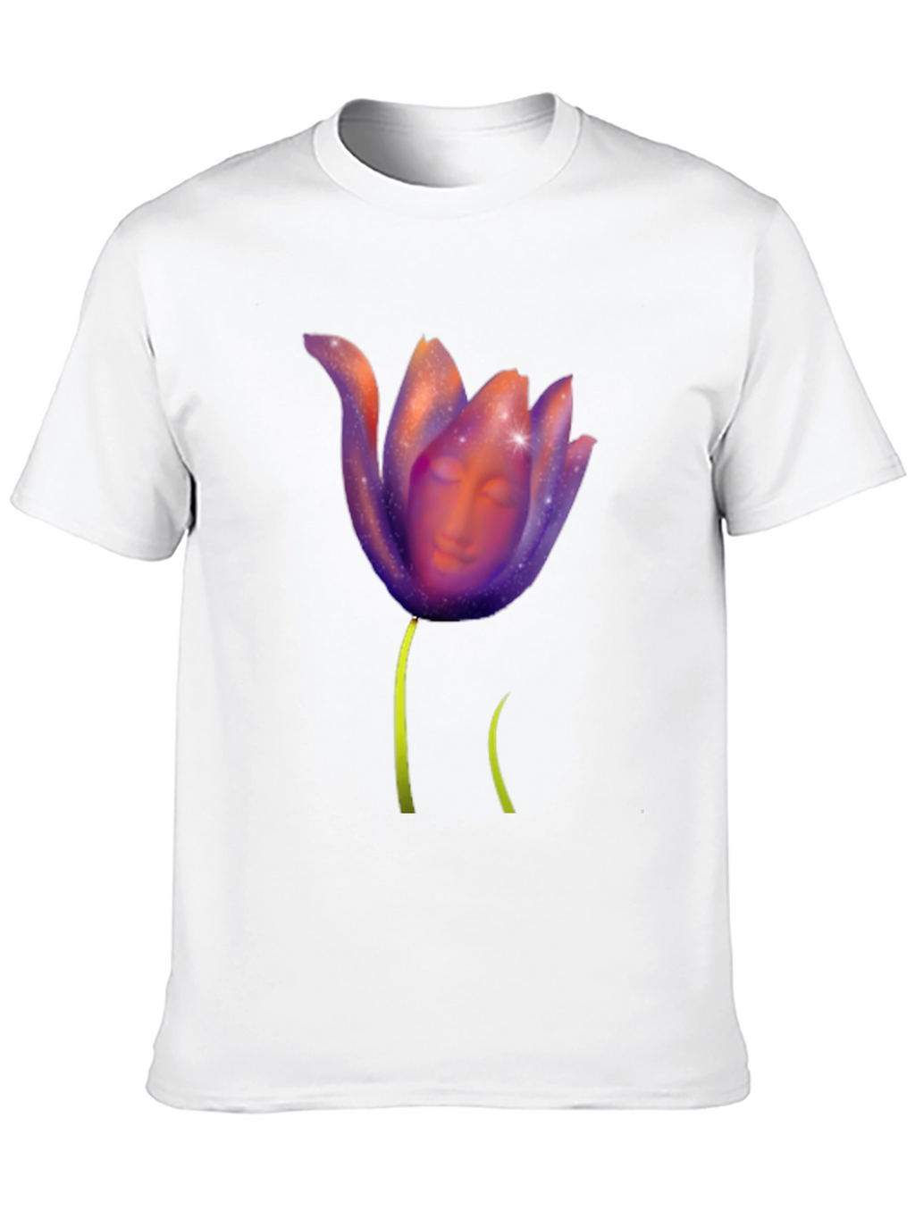 Mystic Bloom T-Shirt: Face in Floral Design