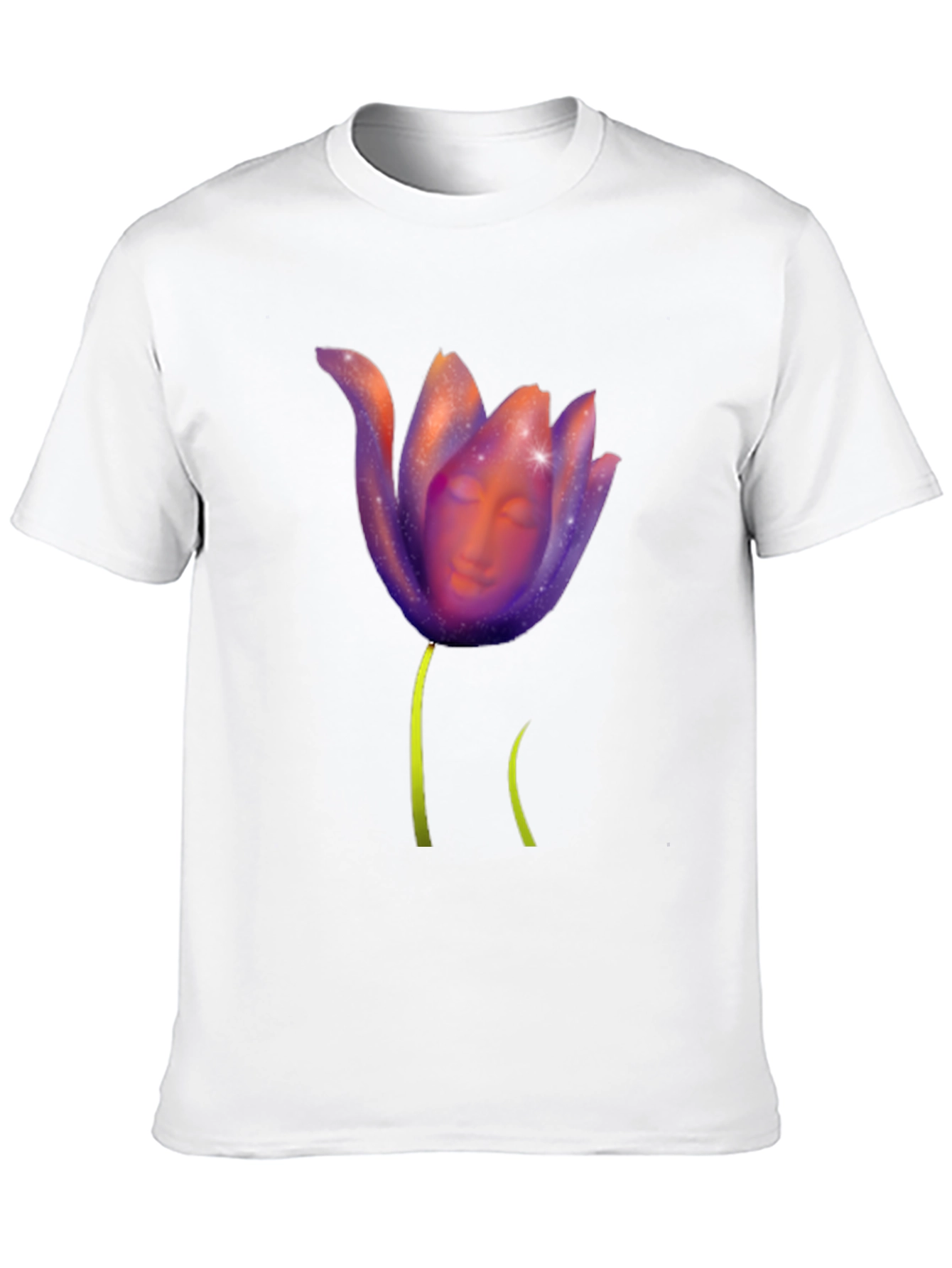 Mystic Bloom T-Shirt: Face in Floral Design