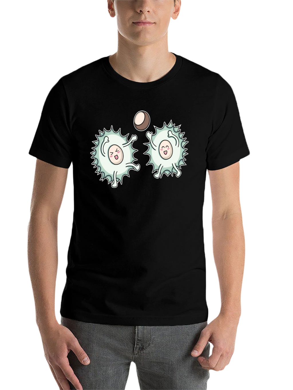 Funny White Blood Cells Playing Ball Black T-Shirt