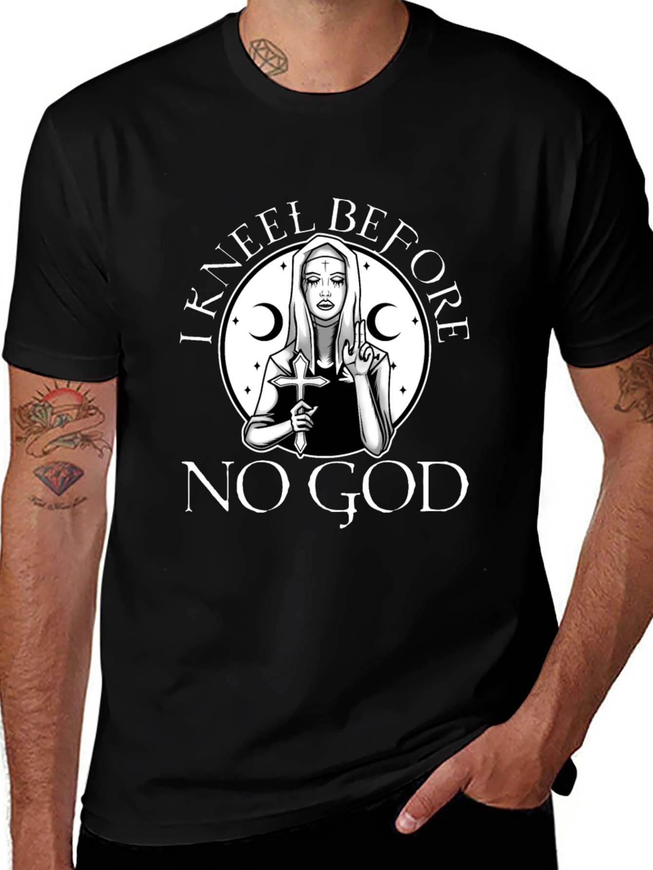 I Kneel Before No God Graphic T-Shirt