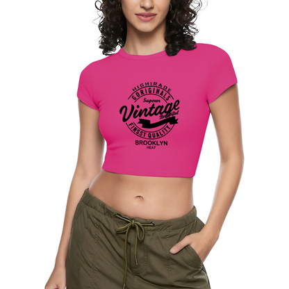 Minimal Sunset Wave Line Art White Crop Top
