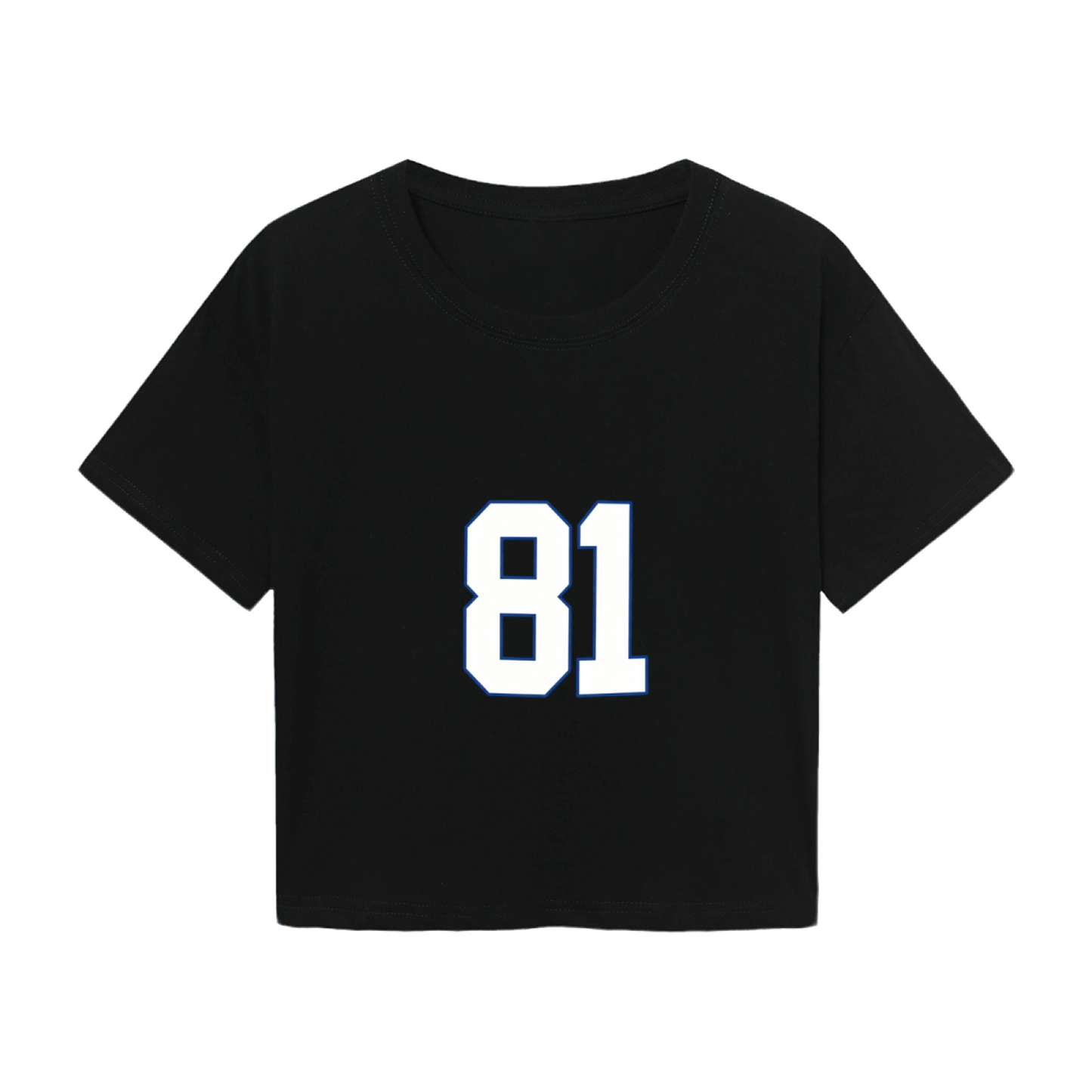 Sporty Number 81 Black Cropped Top