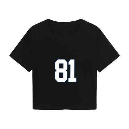 Sporty Number 81 Black Cropped Top