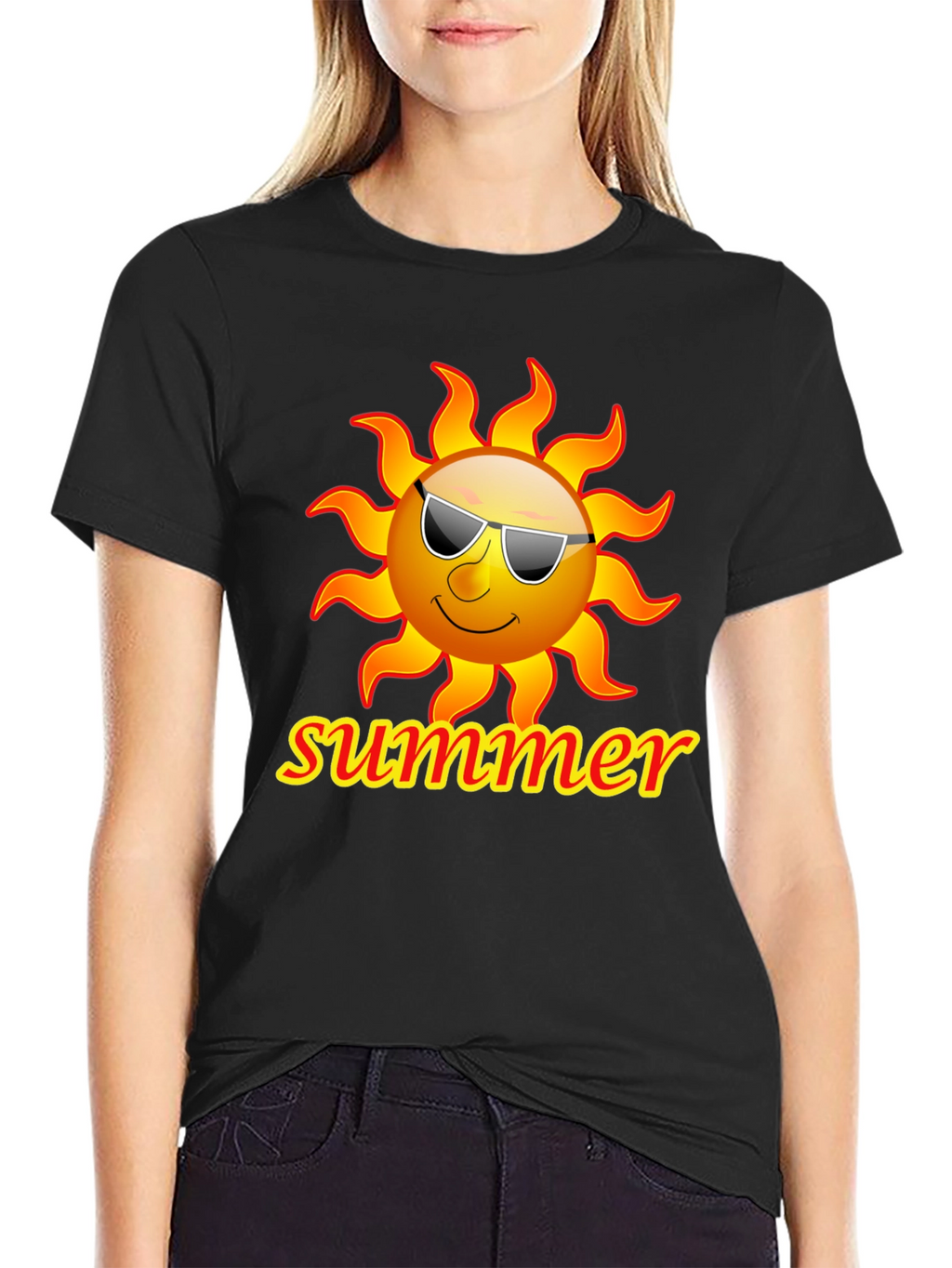 Summer Sun T-Shirt - Black Graphic Tee