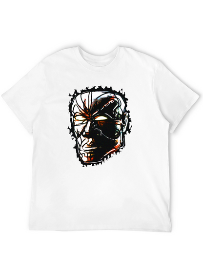 Sci-Fi Cyborg Graphic Print Black T-Shirt