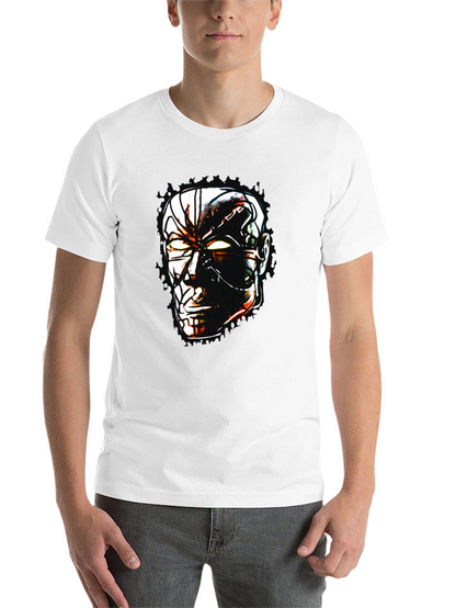 Sci-Fi Cyborg Graphic Print Black T-Shirt