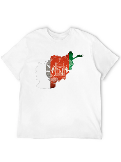 Afghanistan Flag Map Black T-Shirt