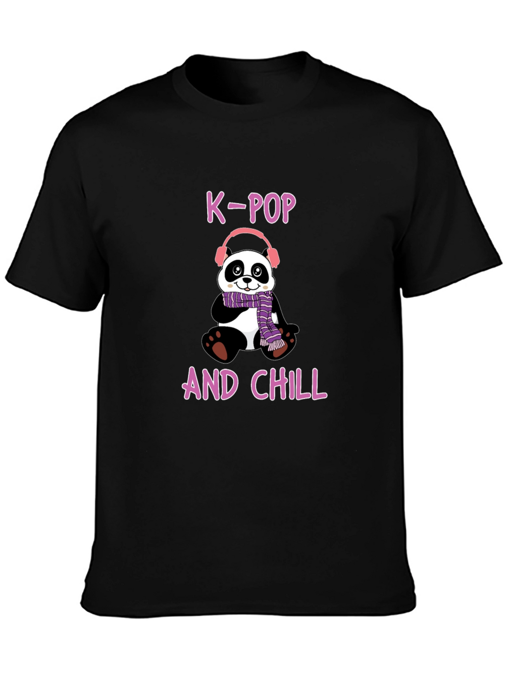 K-Pop and Chill Panda T-Shirt - Fun Music Tee