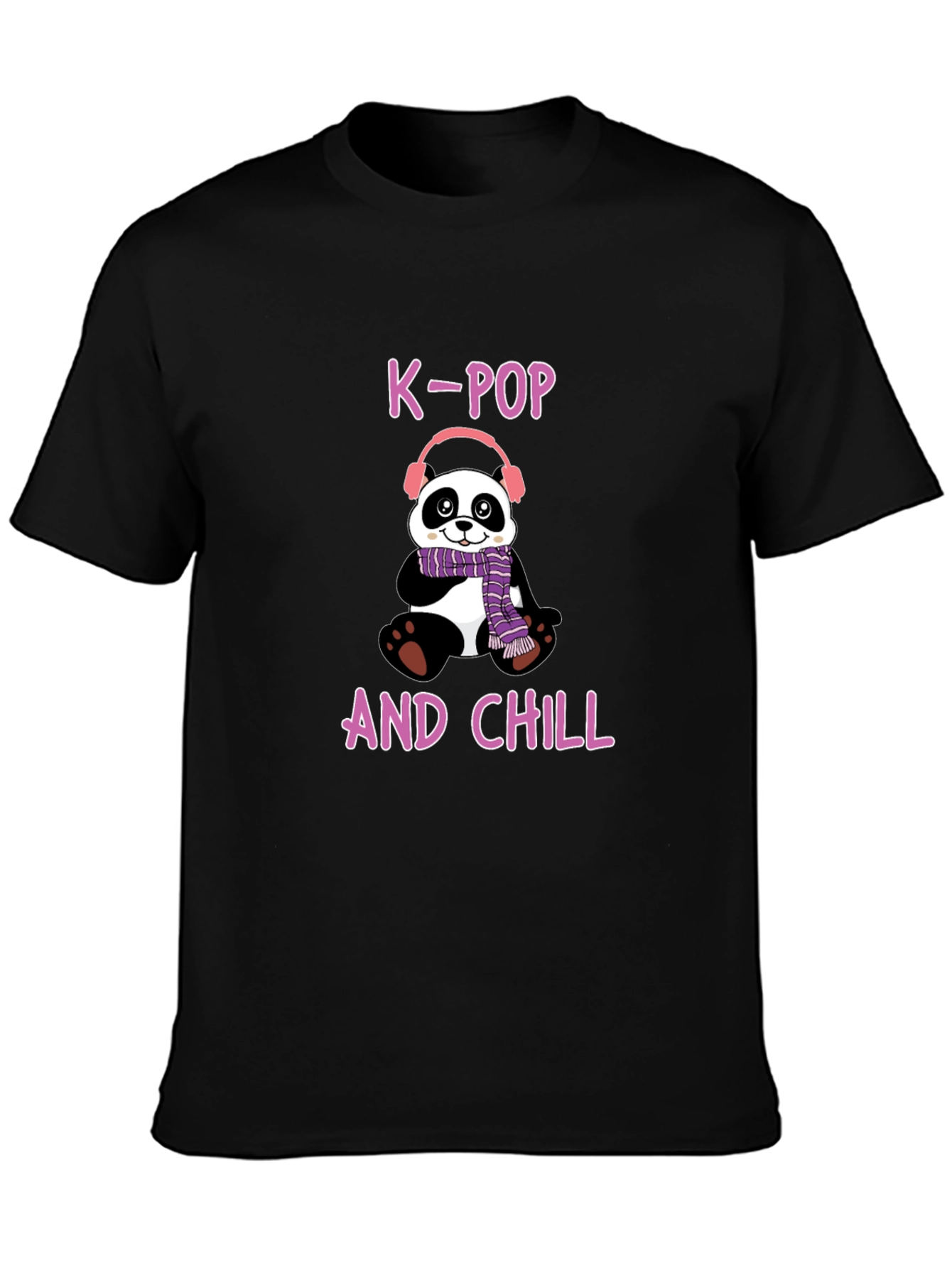 K-Pop and Chill Panda T-Shirt - Fun Music Tee