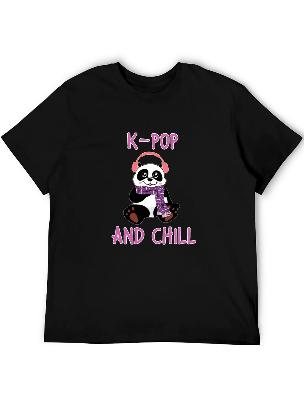 K-Pop and Chill Panda T-Shirt - Fun Music Tee