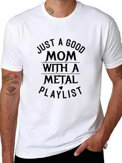 Mom Metal Playlist Black Graphic T-Shirt