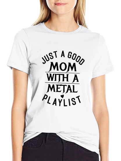 Mom Metal Playlist Black Graphic T-Shirt