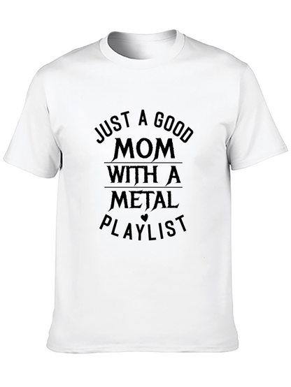 Mom Metal Playlist Black Graphic T-Shirt