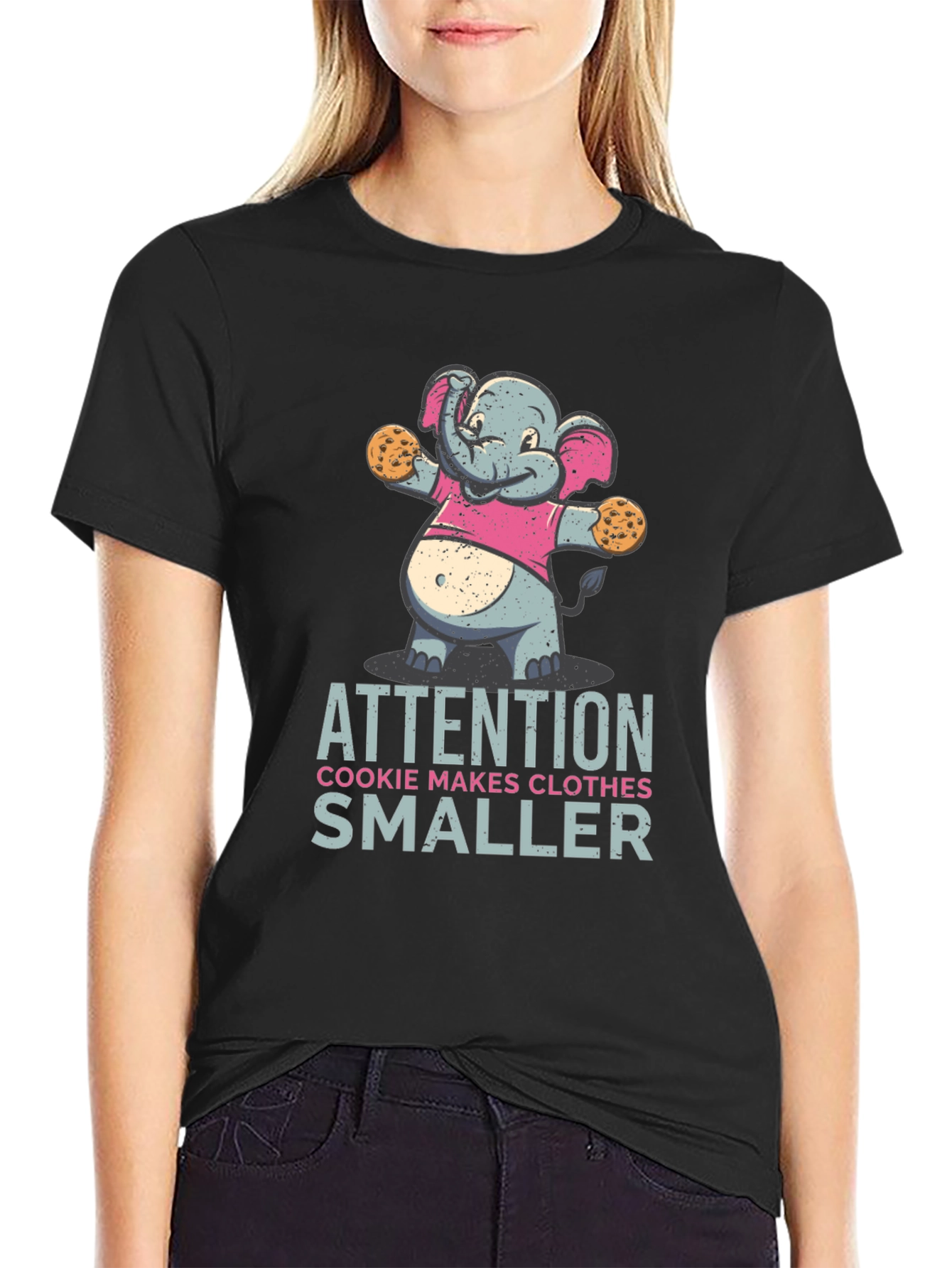 Cookie Monster Elephant T-Shirt Funny Graphic Tee