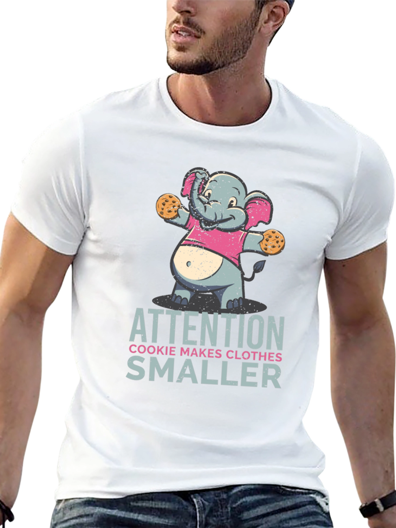 Cookie Monster Elephant T-Shirt Funny Graphic Tee