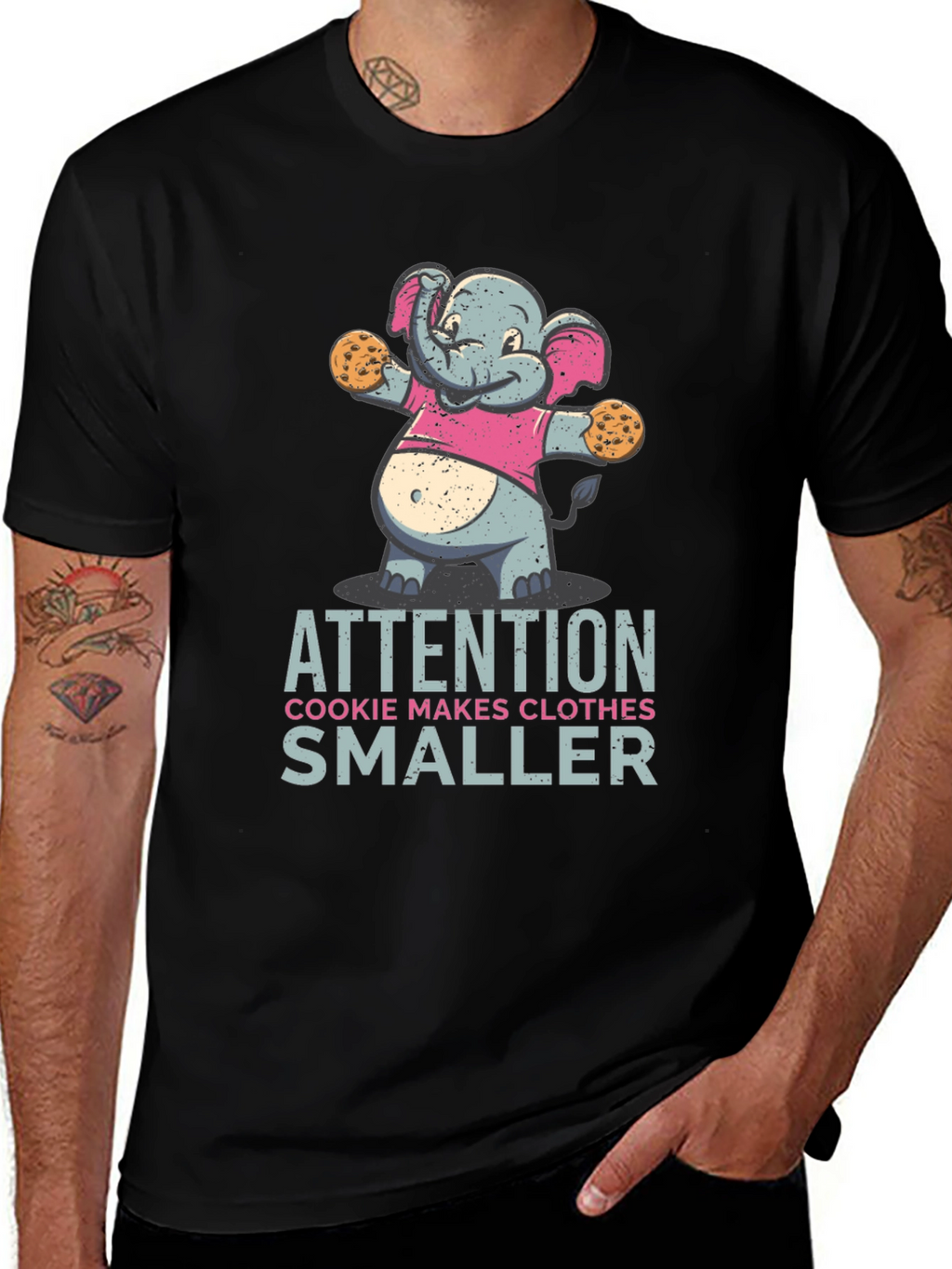 Cookie Monster Elephant T-Shirt Funny Graphic Tee