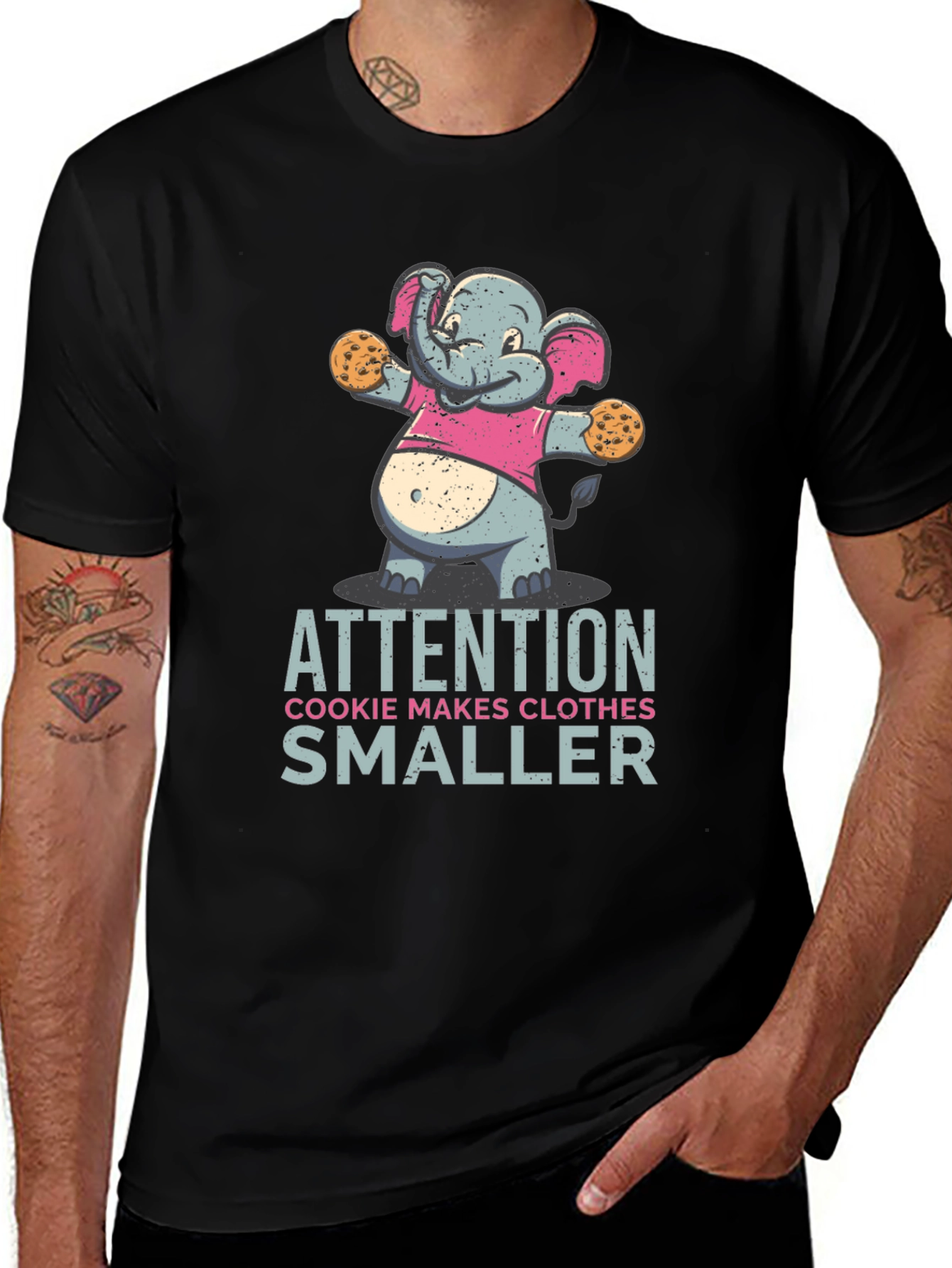Cookie Monster Elephant T-Shirt Funny Graphic Tee