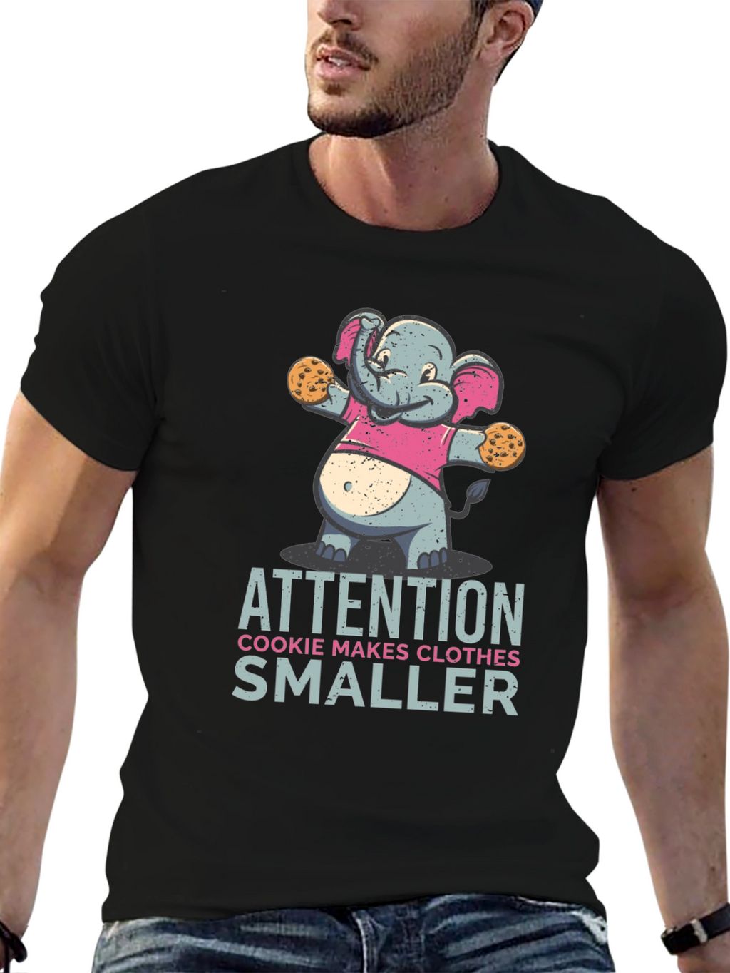 Cookie Monster Elephant T-Shirt Funny Graphic Tee
