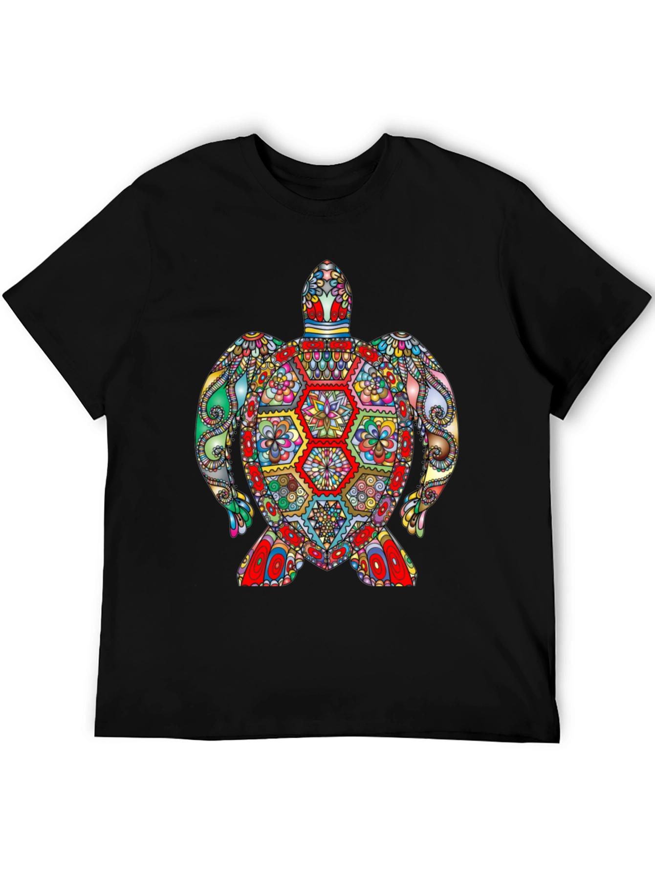 Colorful Turtle Graphic Tee - Unique Art Design