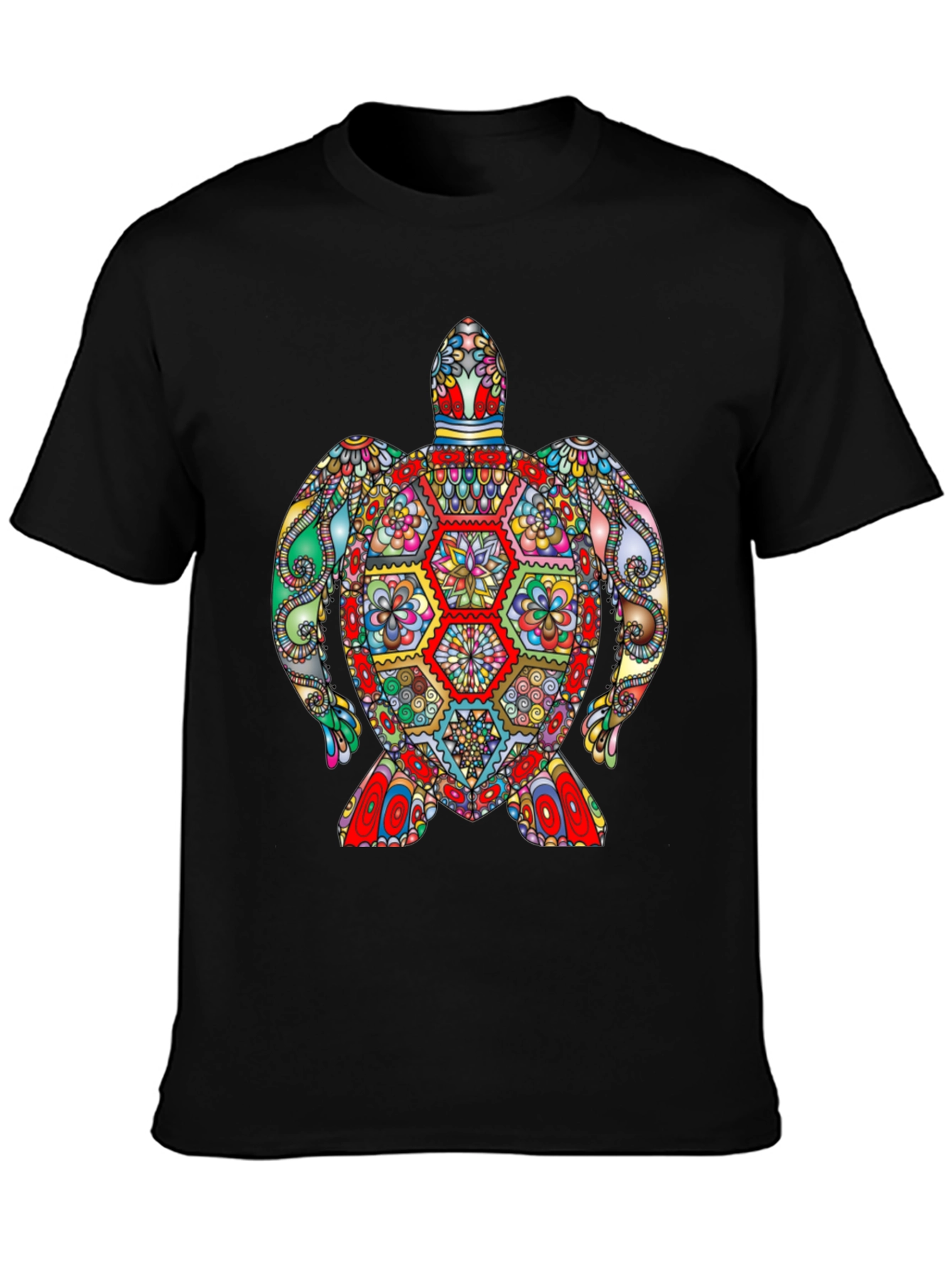 Colorful Turtle Graphic Tee - Unique Art Design