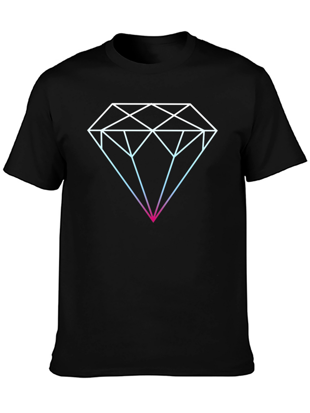 Geometric Diamond Graphic T-Shirt - Mens Black Tee
