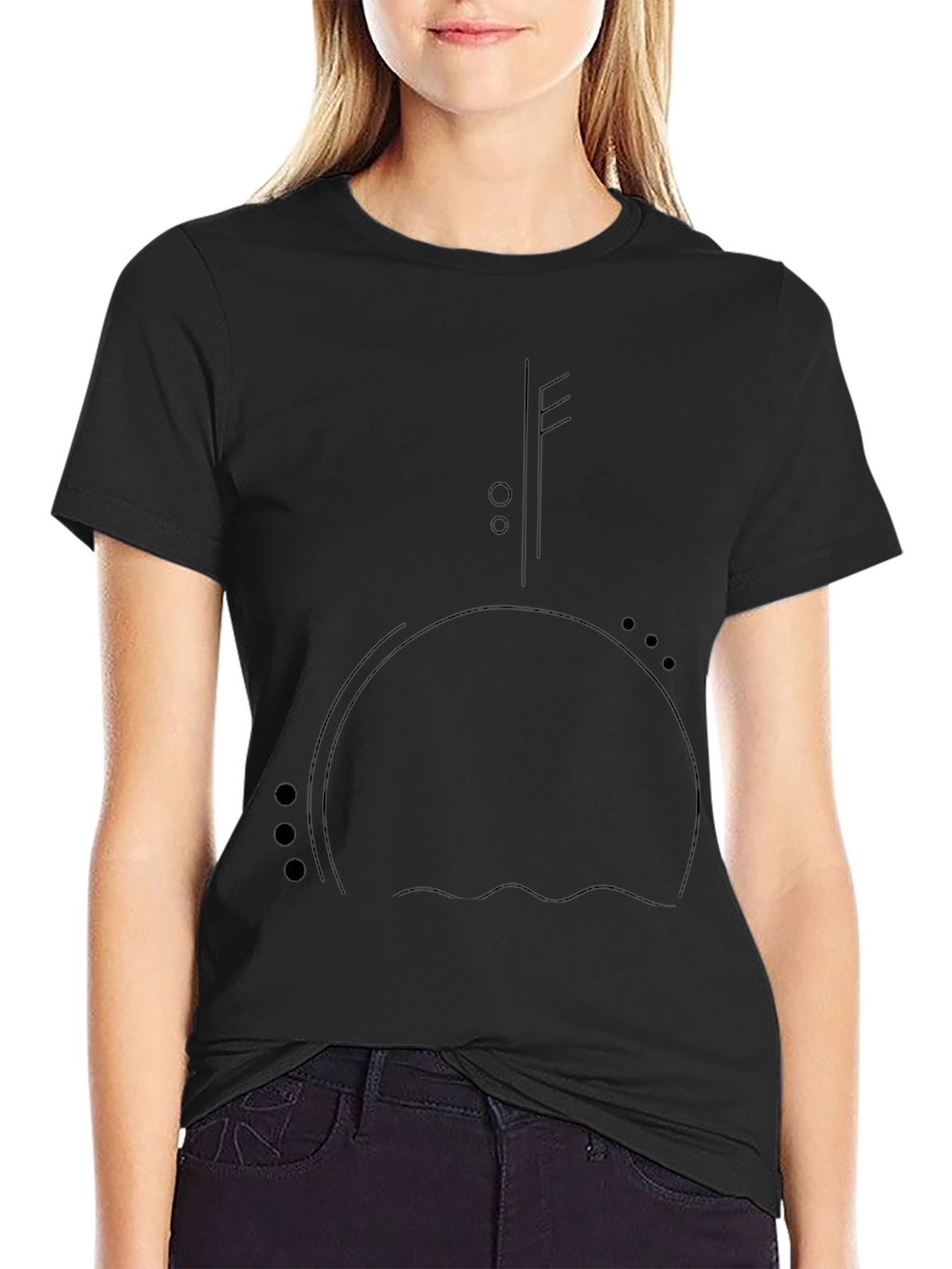 Modern Minimalist Black Graphic Tee