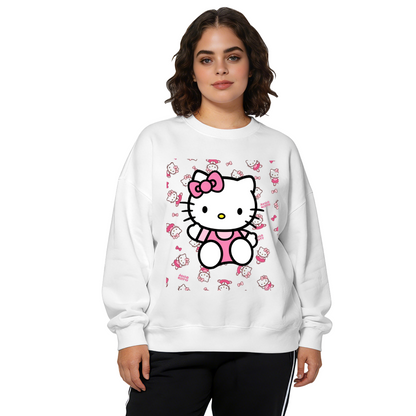 All?Over Pattern Hello Kitty Playful Crewneck Sweatshirt