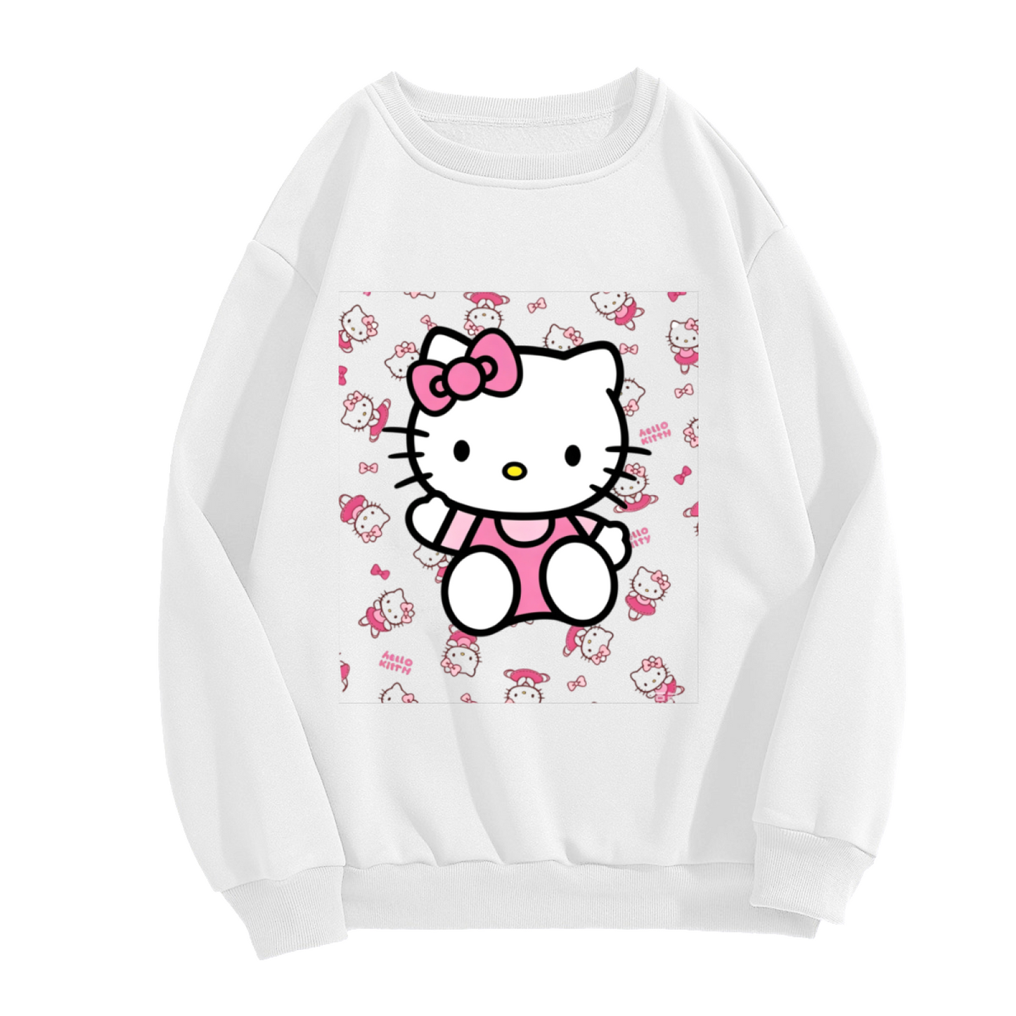 All?Over Pattern Hello Kitty Playful Crewneck Sweatshirt