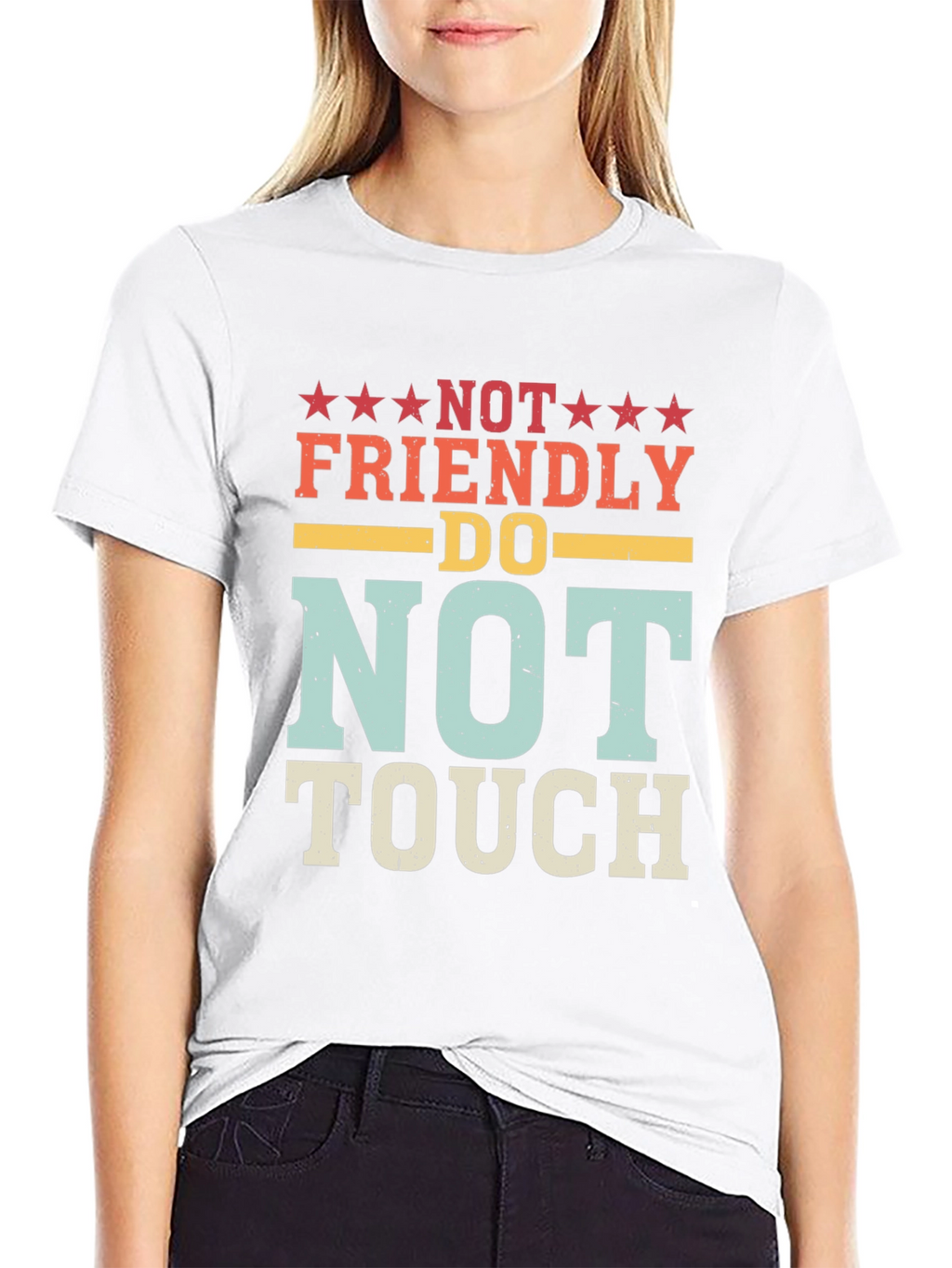 Not Friendly Do Not Touch Novelty Graphic T-Shirt
