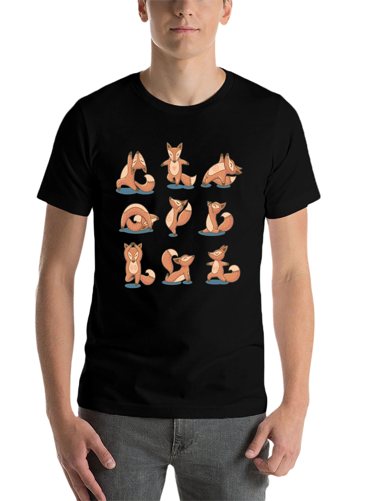 Yoga Fox Black Graphic Tee
