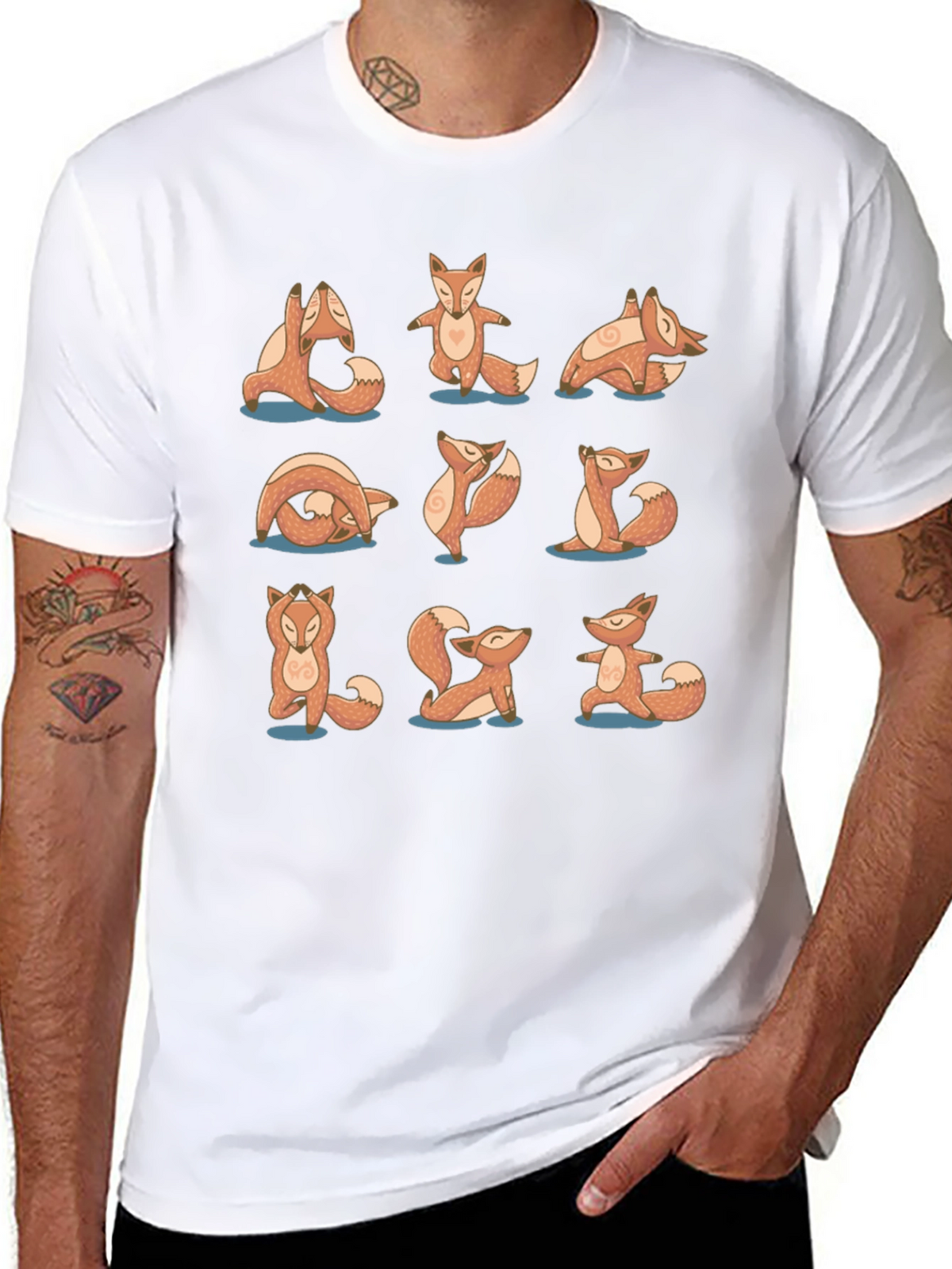 Yoga Fox Black Graphic Tee