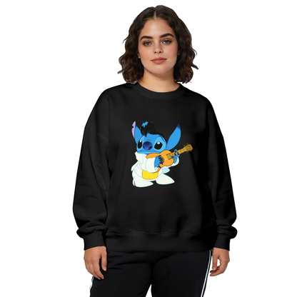 Elvis?Style Guitar?Playing Stitch Fun Crewneck Sweatshirt