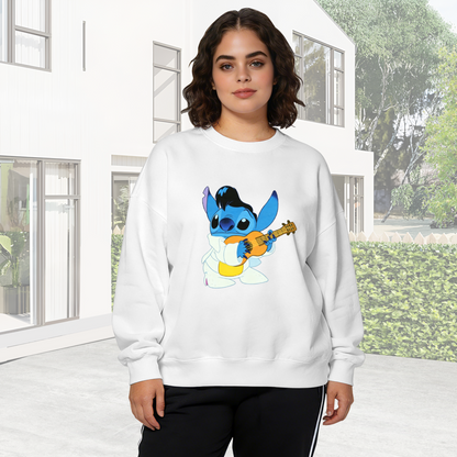 Elvis?Style Guitar?Playing Stitch Fun Crewneck Sweatshirt