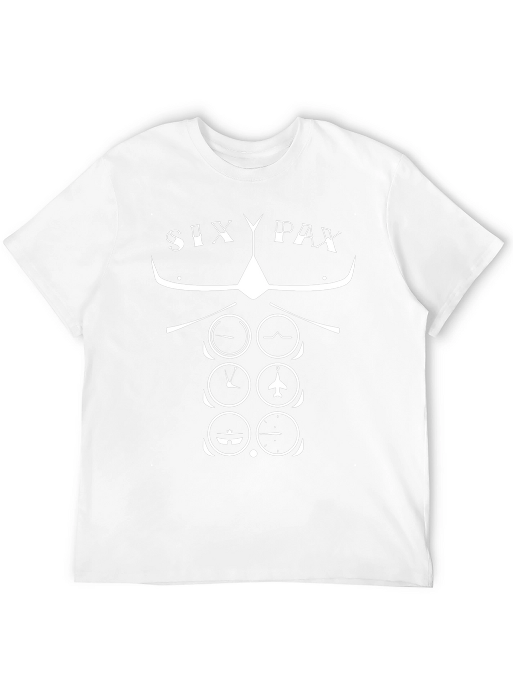 Pilot Six Pax T-Shirt - Aviation Instrument Panel Design