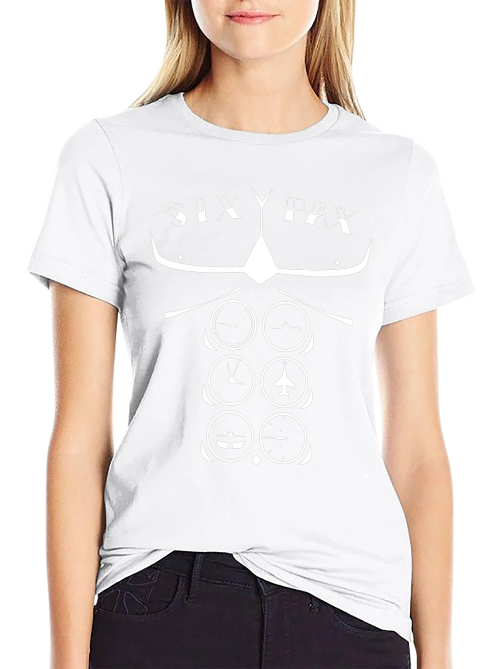 Pilot Six Pax T-Shirt - Aviation Instrument Panel Design