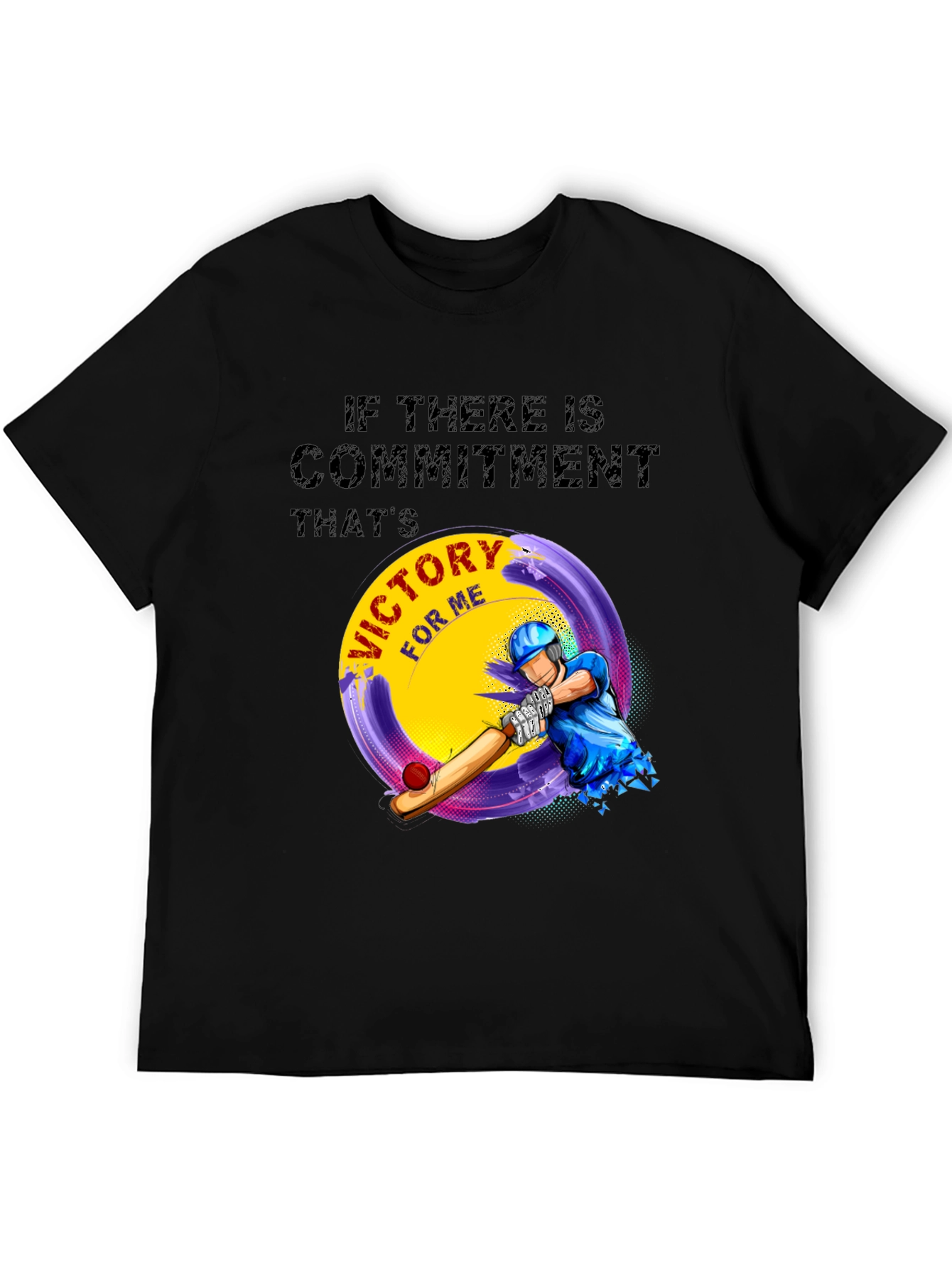 Victory Cricket T-Shirt - Commitment Design